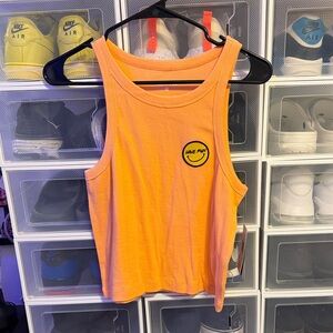Hurley Orange Tank Top with Smile Patch